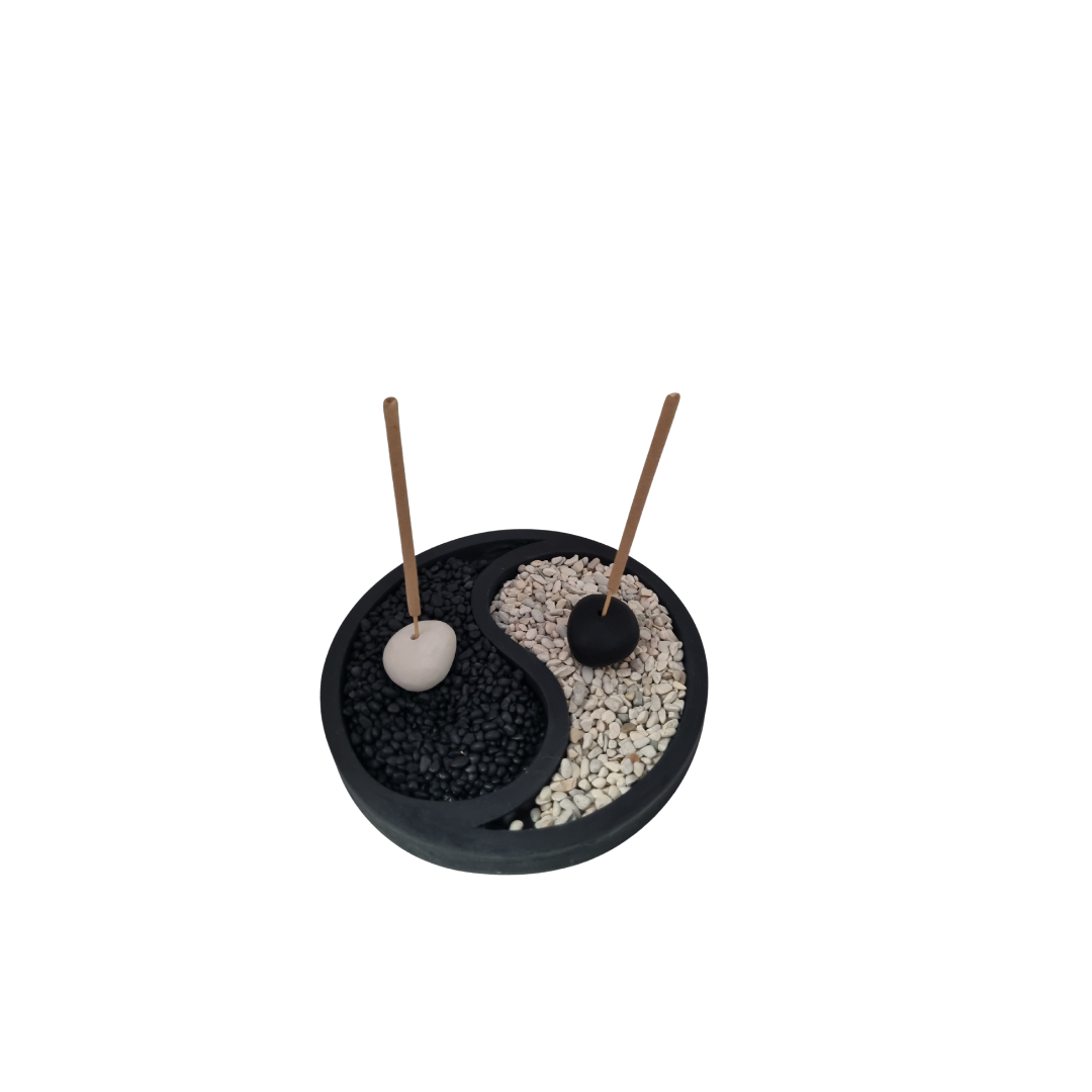 Yin yang Stone Carved Incense Holder Set – Azure Decor