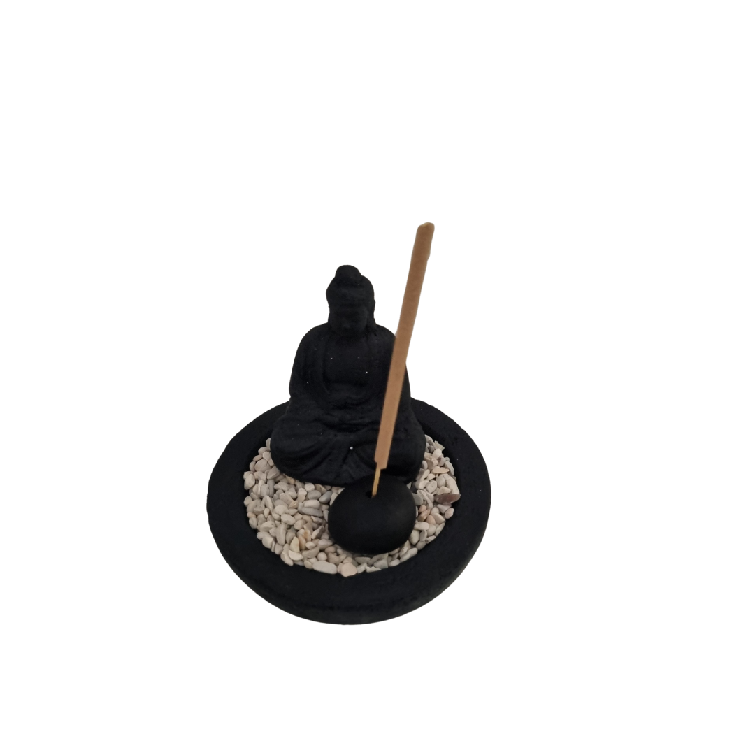 Buddha Stone Carved Incense Holder Set – Azure Decor