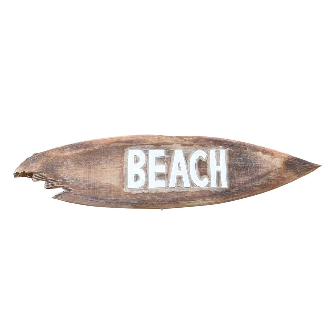 Surfboard Beach Sign Rustic Finish 