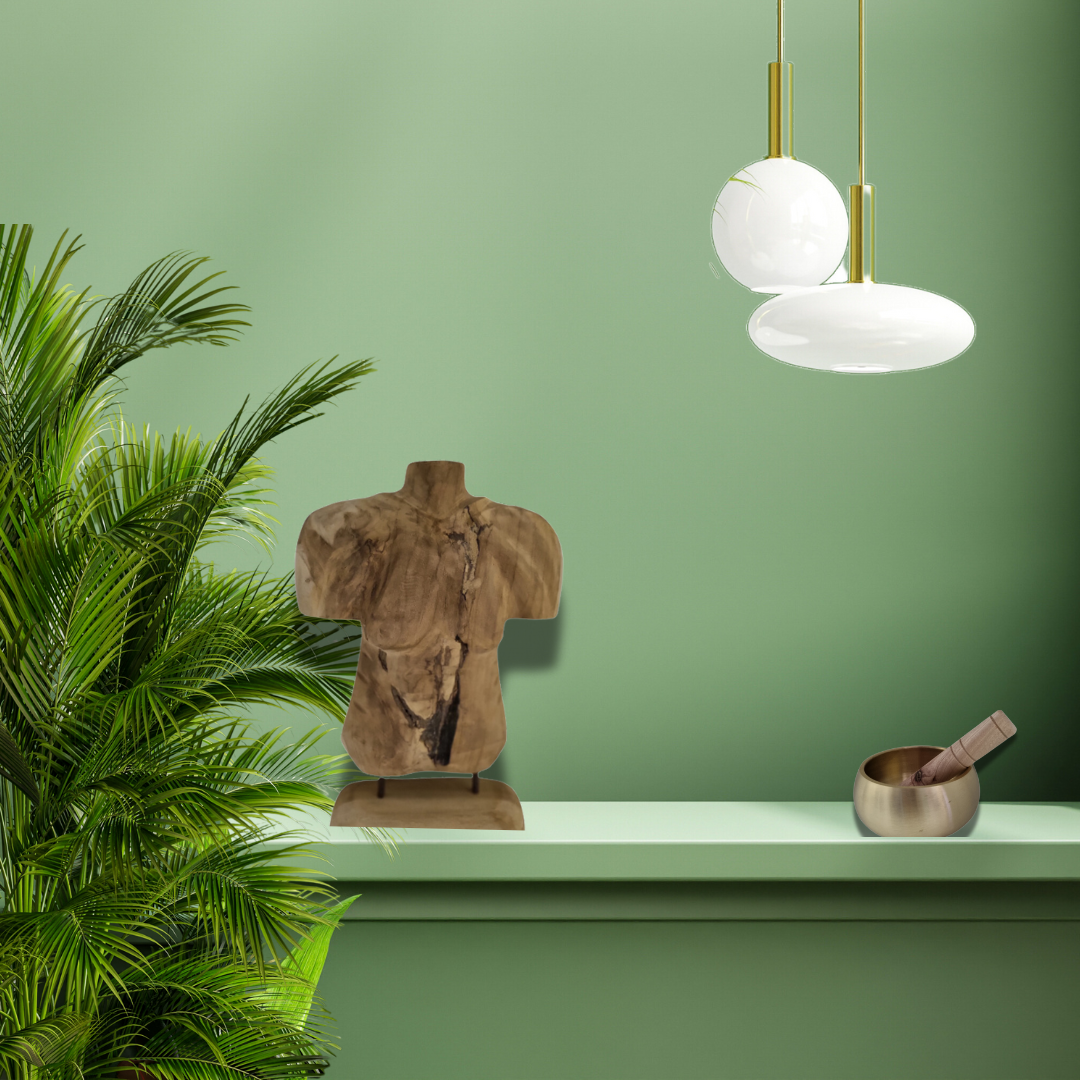 Statue Male Torso Wooden Carving