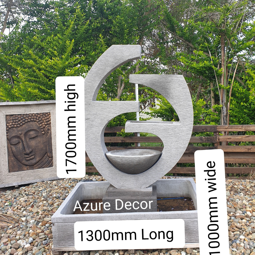 Large concrete outdoor fountain Australia – Tranquil Cascade with dimensions 1700mm high, 1300mm long, 1000mm wide