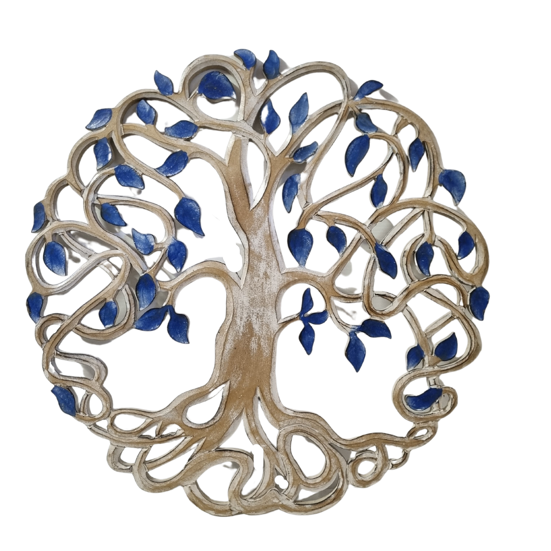  base and hand-painted blue leaves, shown against a plain white background.