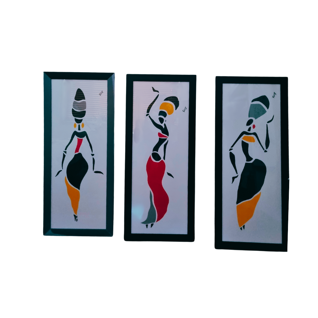 Tribal Style Silhouette Canvas Paintings