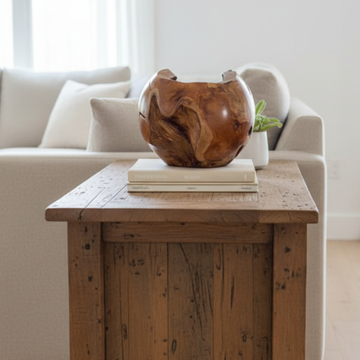 Teak Wood Abstract Vase – Handcrafted from Solid Teak | Two Styles