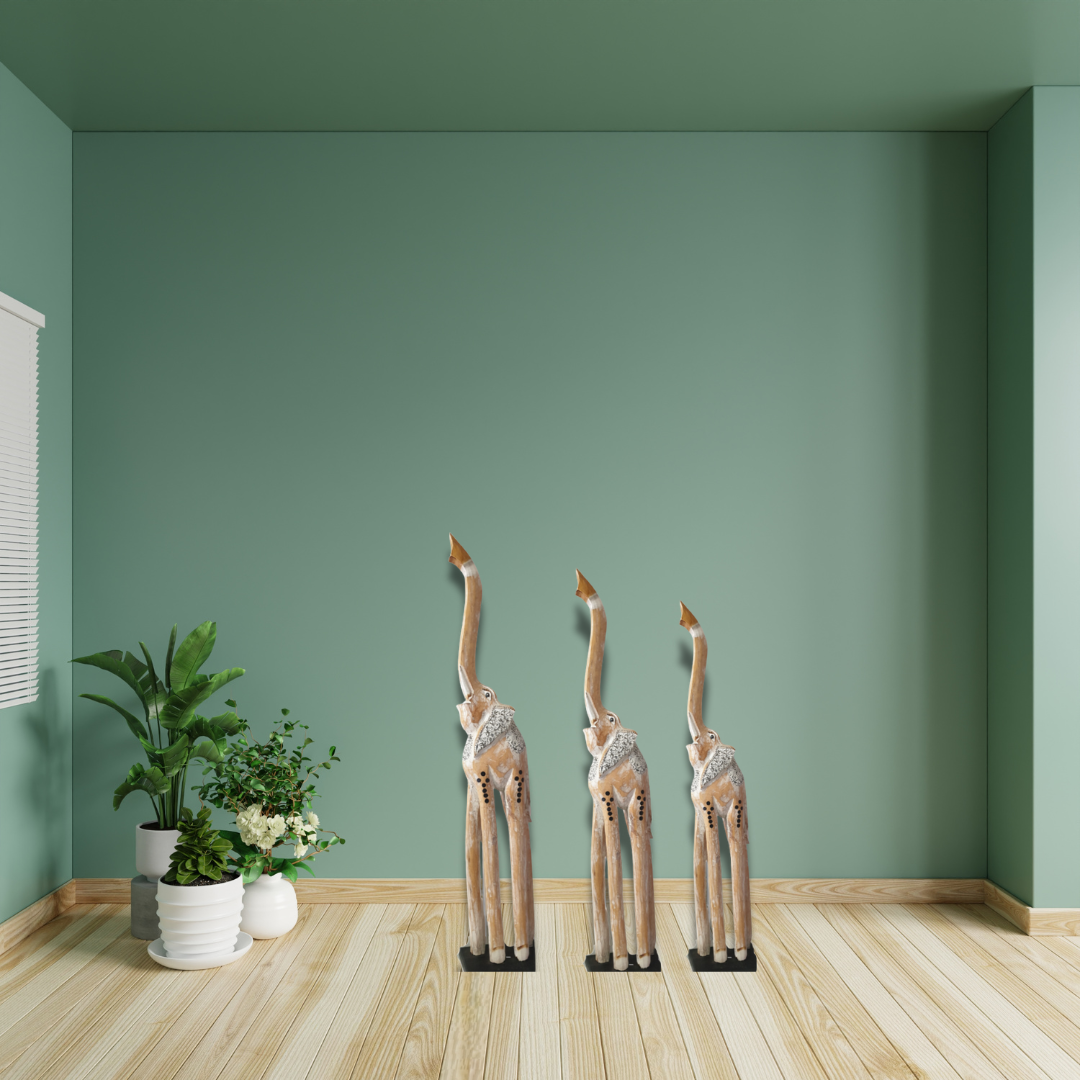 Handcrafted Elephant Wooden Statues