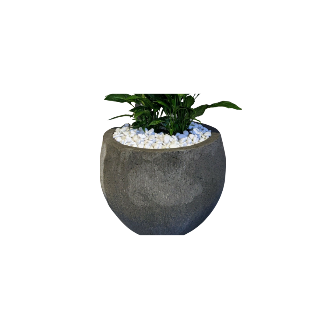 Garden Pot Gray Concrete