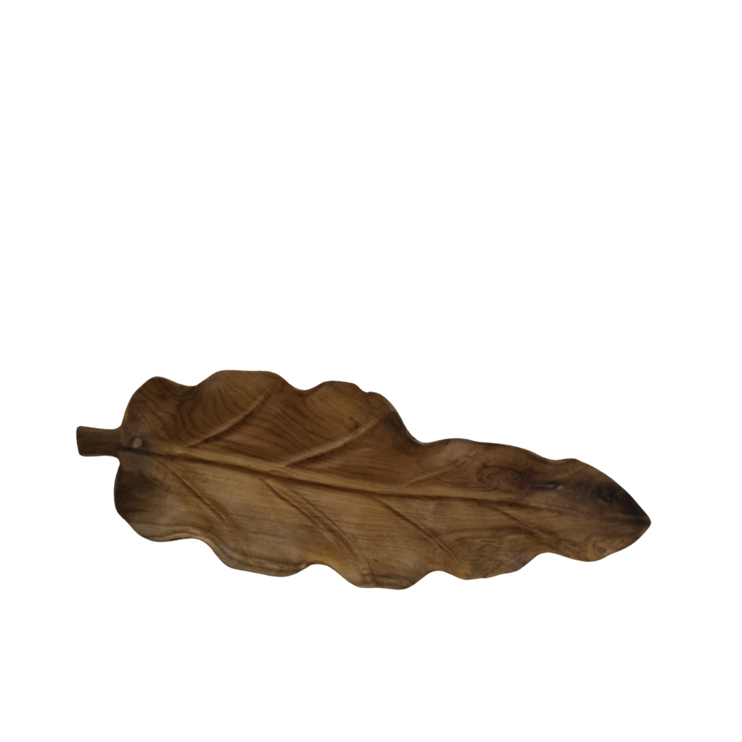 Wooden Tray Leaf Design