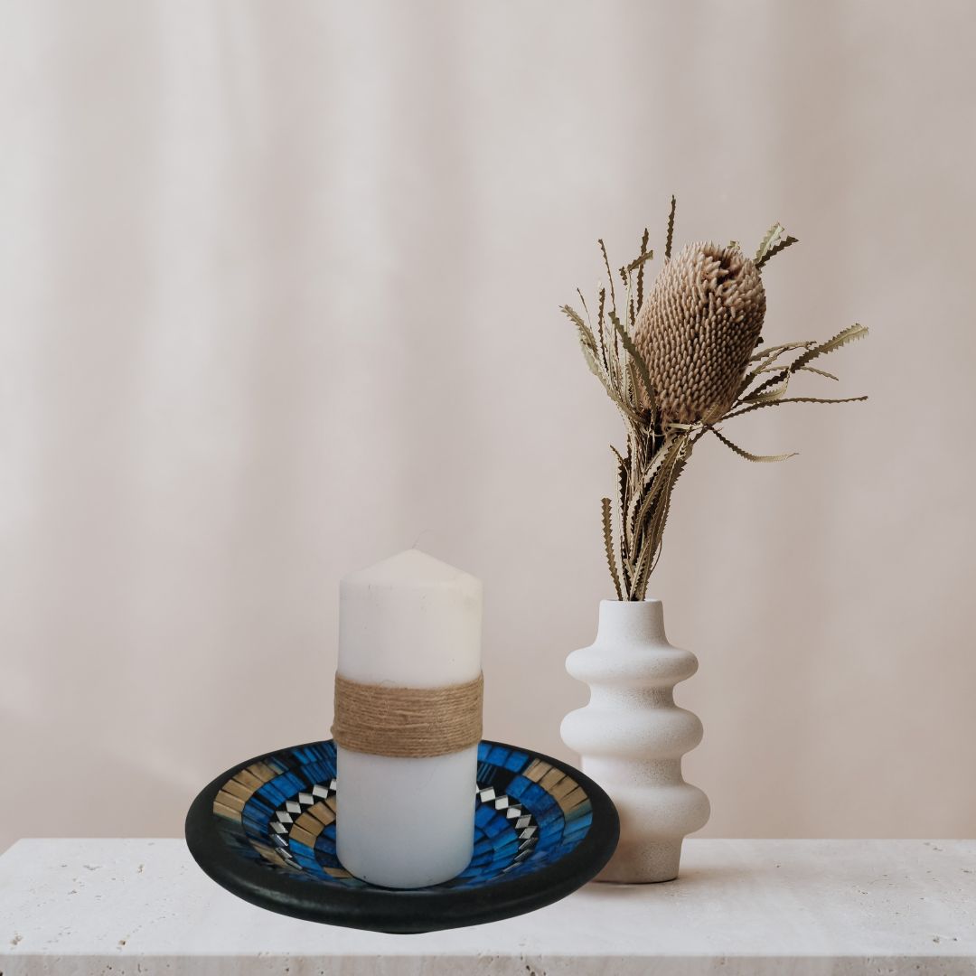 Handcrafted Mosaic Bowls – Coastal-Inspired Colour Range Ocean lue Melody