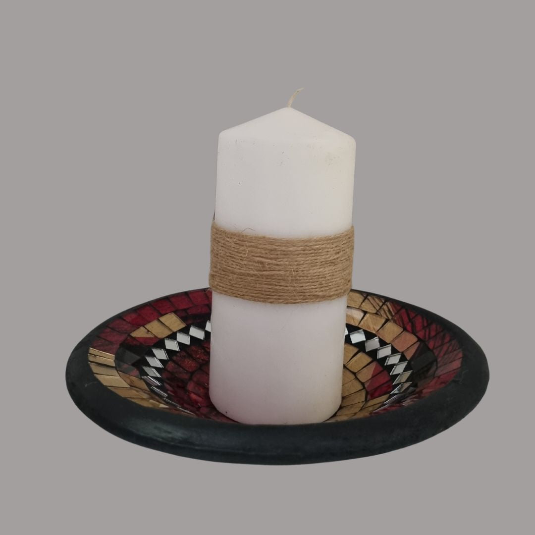 Handcrafted Mosaic Bowls – Coastal-Inspired Colour Range Majestic red Melody