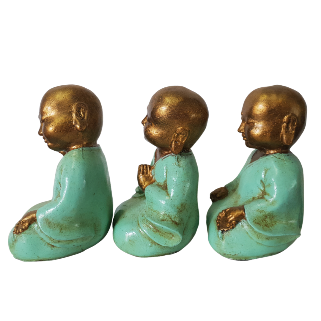 Shaolin Buddha Monks Turquoise