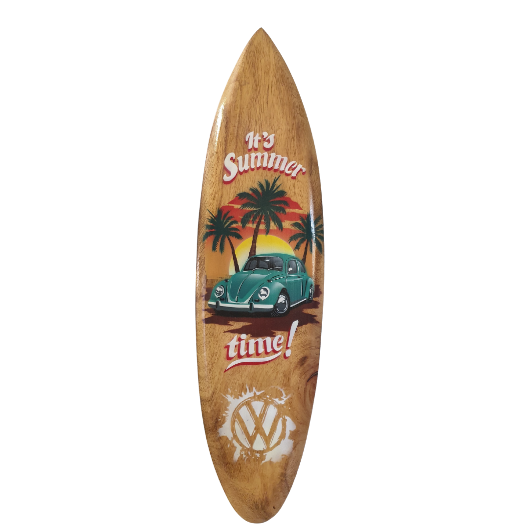 Surf Board Wall Art Sign VW Beetle It Summer Time