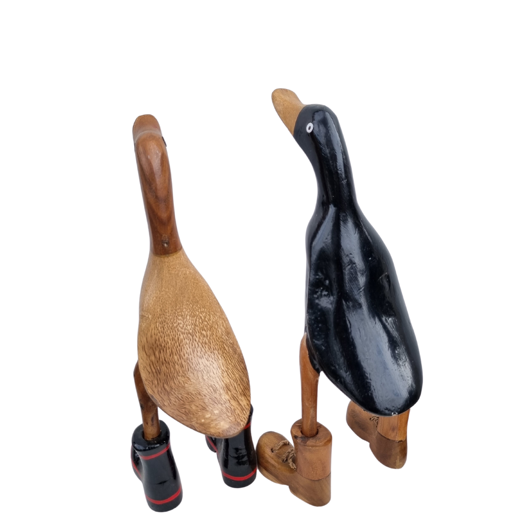 back view of the figurines on white background