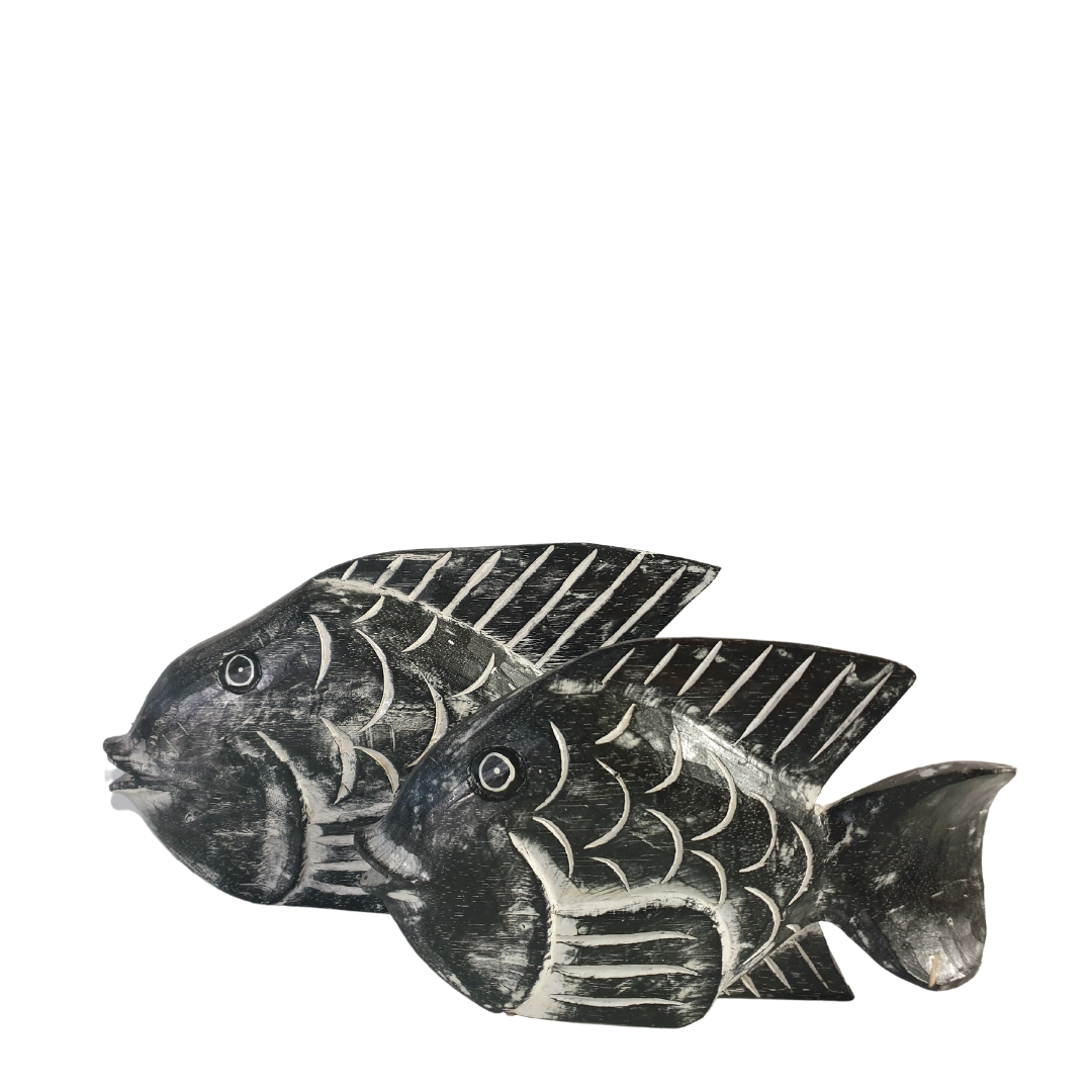 Coastal Inspired Fish Décor Black Wash
