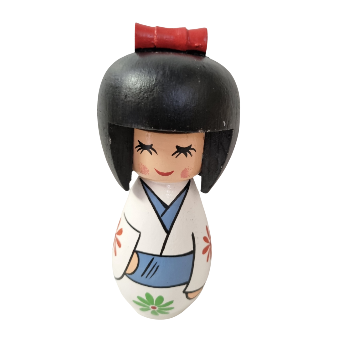 Japanese Wooden Doll White