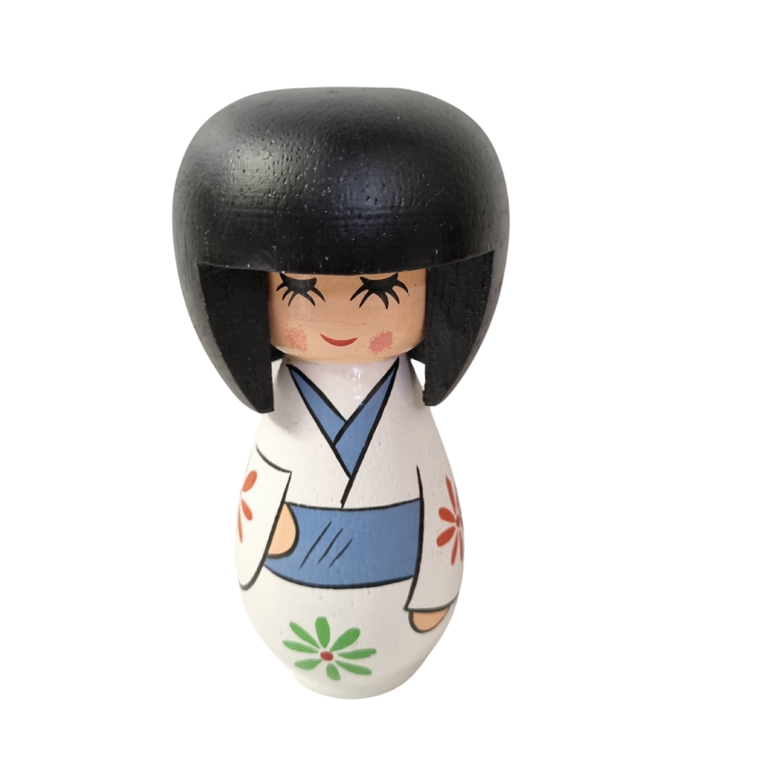 Japanese Wooden Doll White