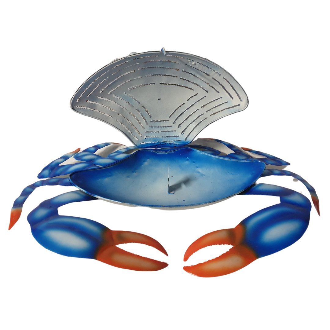 Mosquito Coil Holder Mud Crab Design Blue open view 