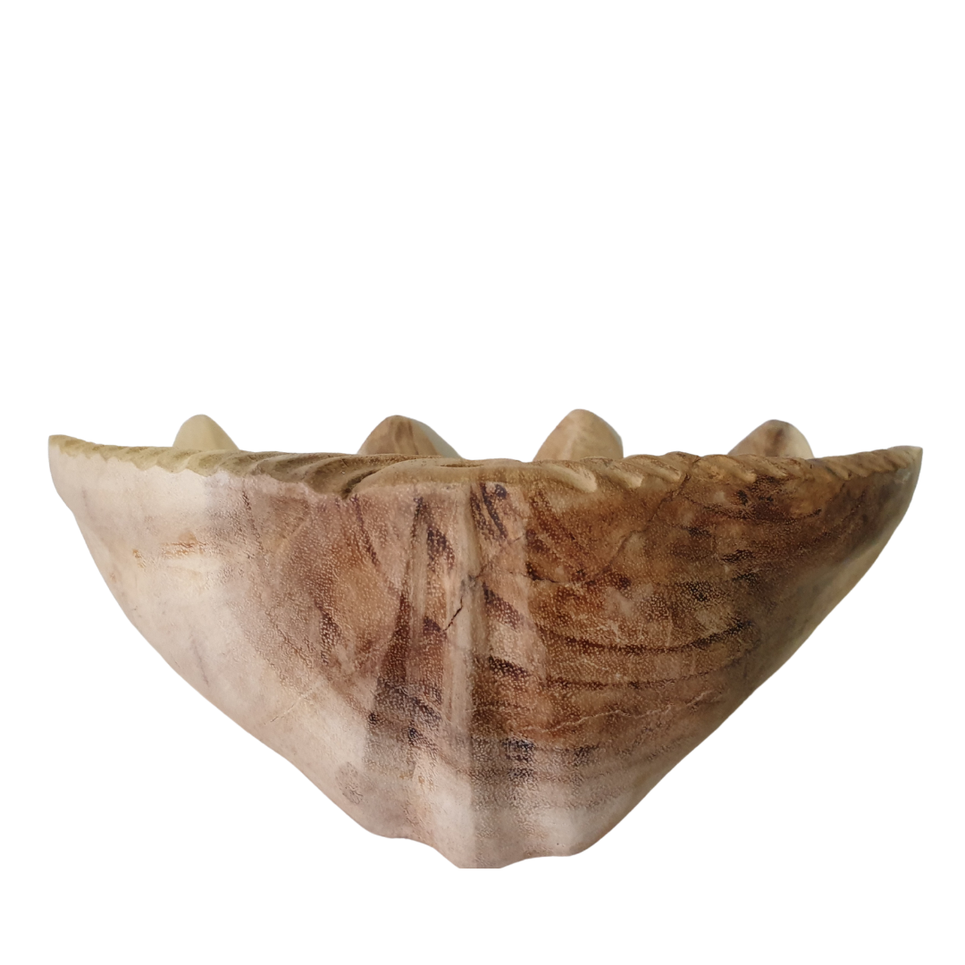 Wooden Claim Shell Bowl 
